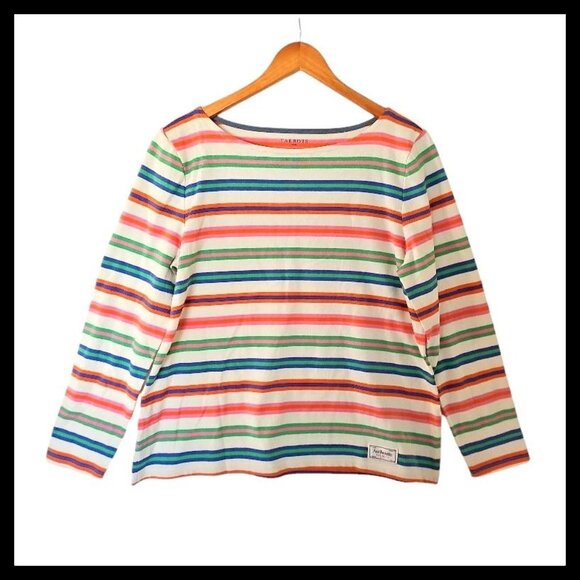 Talbots Tee Shirt Long Sleeve Tulip Stripe Plus Size X XL 100% Cotton - Picture 2 of 12